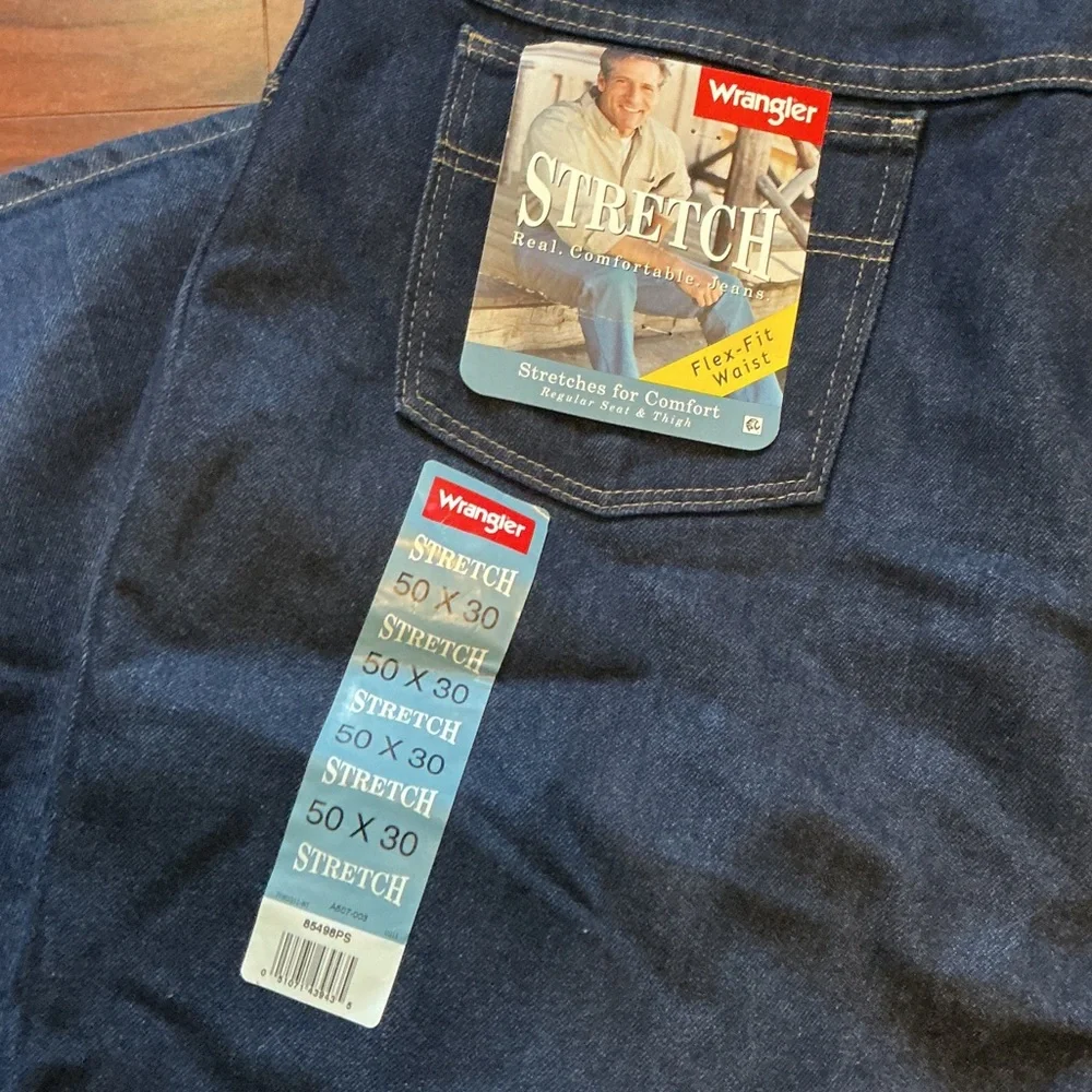 Wrangler Men's NWT Regular Fit Stretch Jeans Sz 50X30